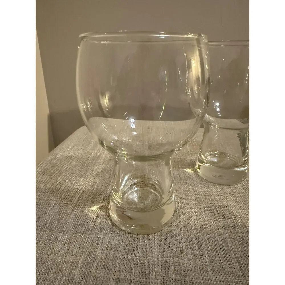 🥃 Set of 2 Clear Double Old Fashioned Glasses | Vintage Short Tumbler Highball